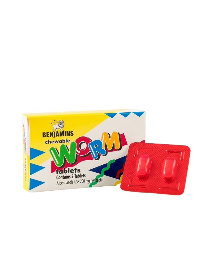 Benjamins Chewable Worm Tablets, 2 Tablets